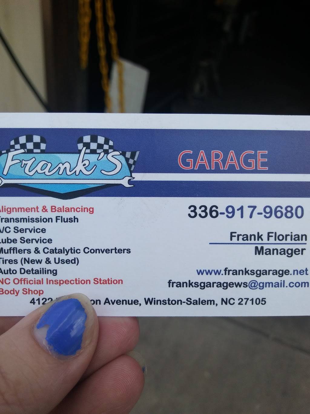 Franks Garage, LLC | 4122 Patterson Ave, Winston-Salem, NC 27105, USA | Phone: (336) 917-9680