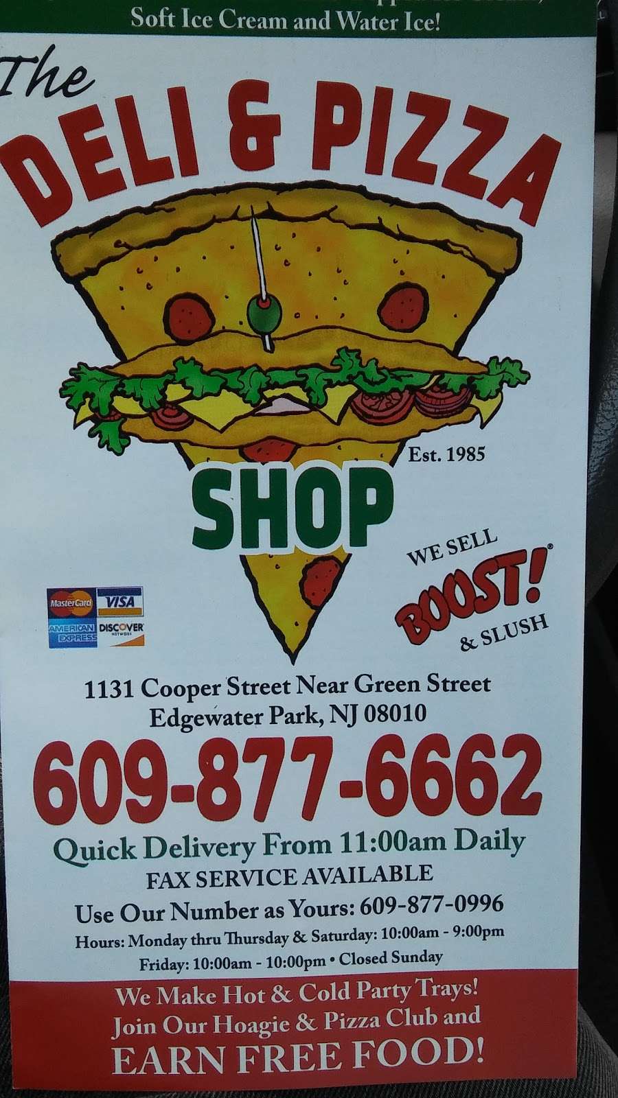 The Deli & Pizza Shop | 1131 Cooper St, Beverly, NJ 08010 | Phone: (609) 877-6662