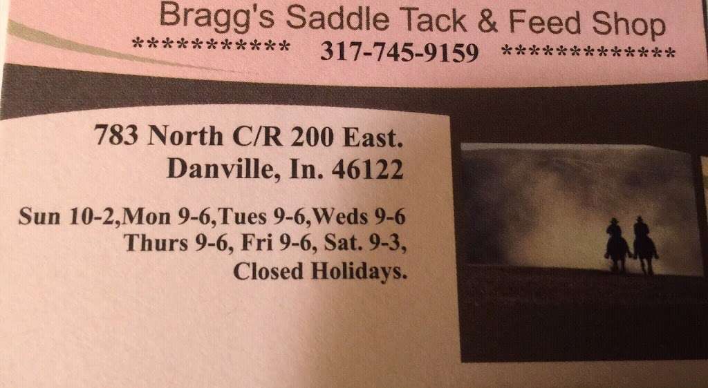 Braggs Saddle Feed-Tack Shop | 783 North County Rd 200 E, Danville, IN 46122 | Phone: (317) 745-9159