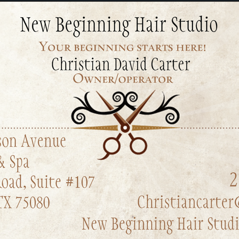 New Beginning Hair Studio ( Christian Carter ) | 2100 Alamo Rd #107, Richardson, TX 75080, USA | Phone: (214) 693-4640