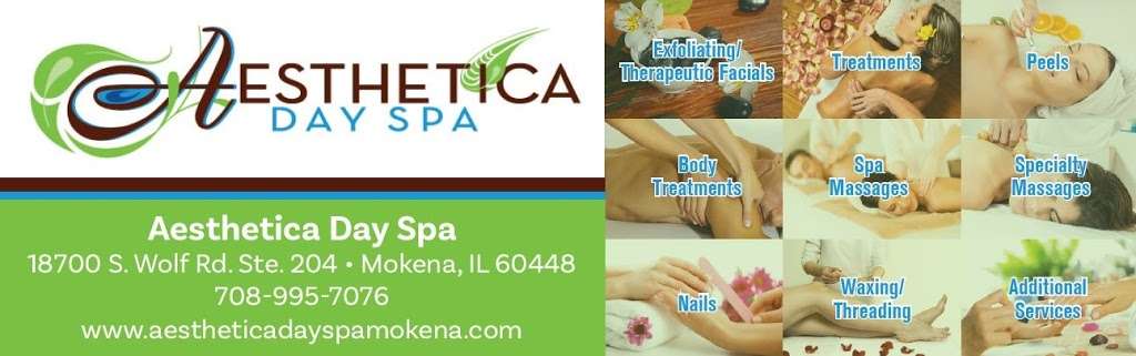 Aesthetica Day Spa | 18700 Wolf Rd #204, Mokena, IL 60448, USA | Phone: (708) 995-7076