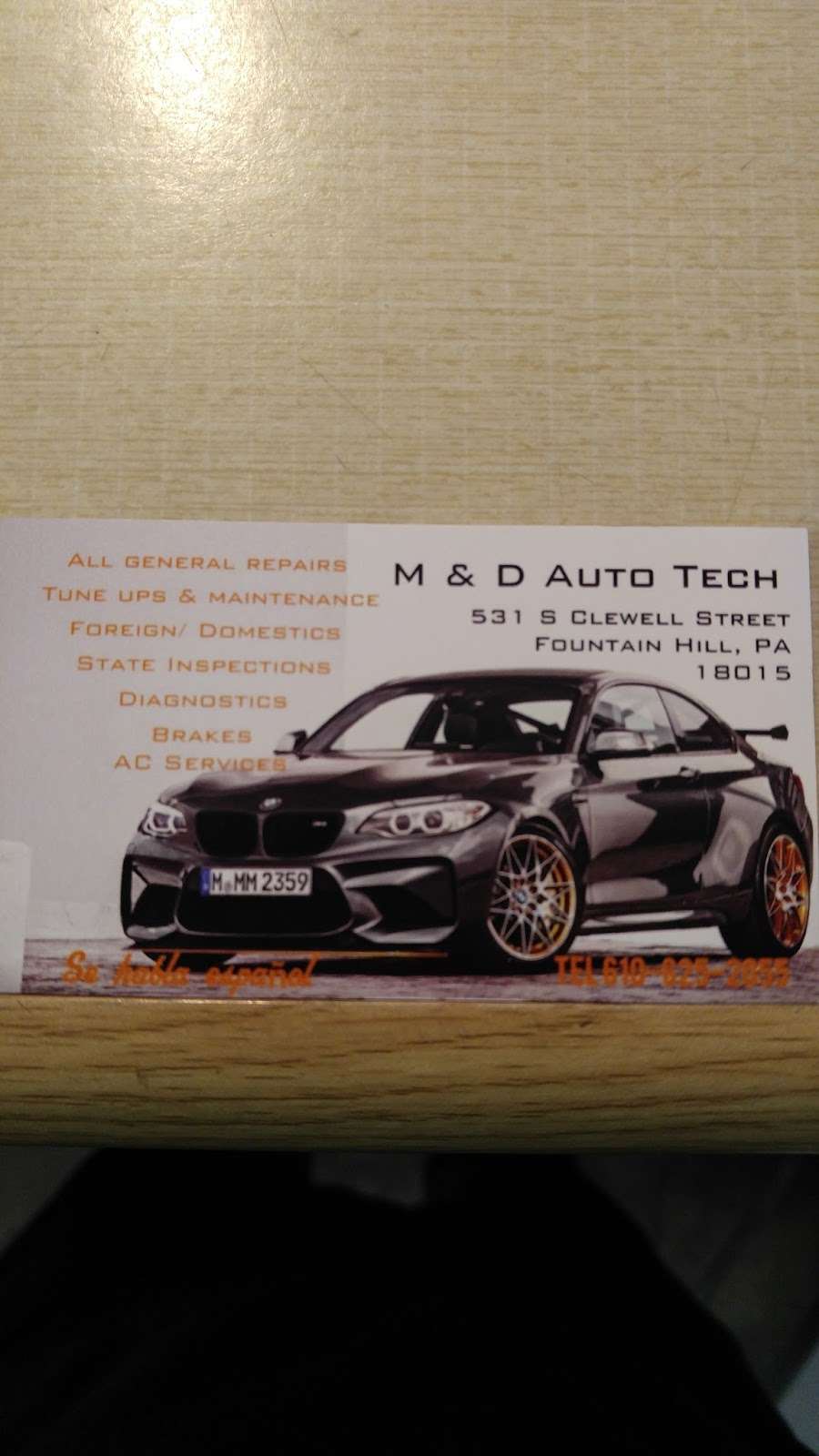 M & D AUTO TECH | 531 S Clewell St, Fountain Hill, PA 18015, USA | Phone: (610) 625-2055