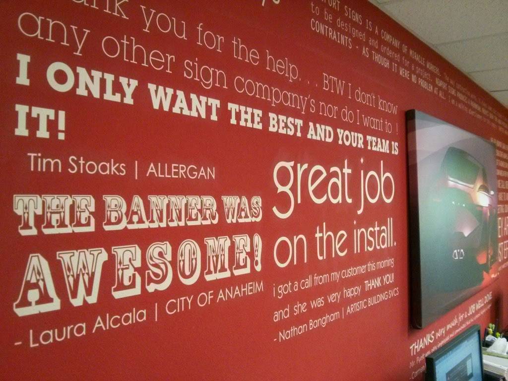 Newport Signs & Graphics | 1962 Blair Ave, Santa Ana, CA 92705, USA | Phone: (949) 260-0177