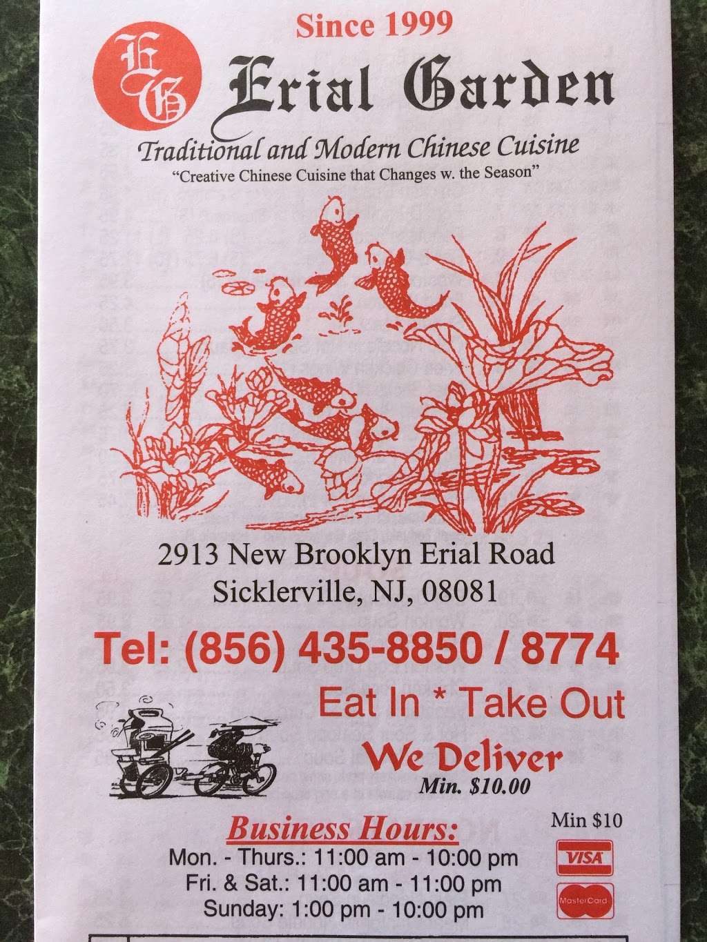 Erial Garden Chinese Restaurant | 2913 New Brooklyn Erial Rd, Sicklerville, NJ 08081 | Phone: (856) 435-8850
