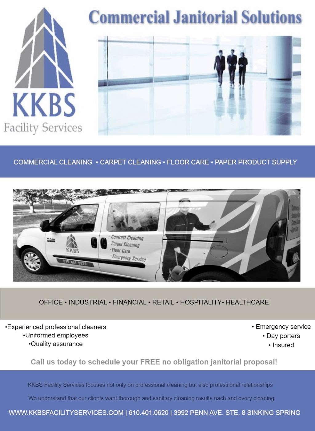 KKBS Facility Services | 320 Abington Dr Suite 3B, Wyomissing, PA 19610, USA | Phone: (610) 401-0620
