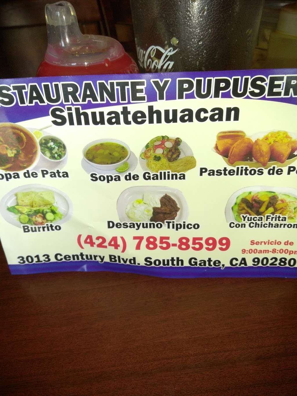 Sihuatehuacan Pupuseria y Restaurante | 3013 Century Blvd, South Gate, CA 90280, USA | Phone: (424) 785-8599