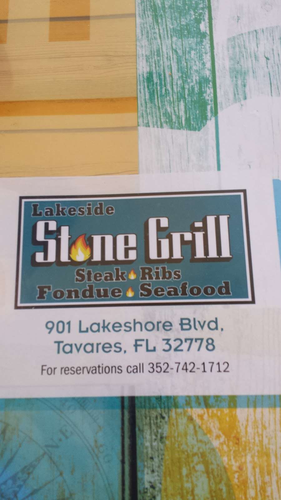 Lakeside Stone Grill | 901 N Lakeshore Blvd, Tavares, FL 32778 | Phone: (352) 742-1712