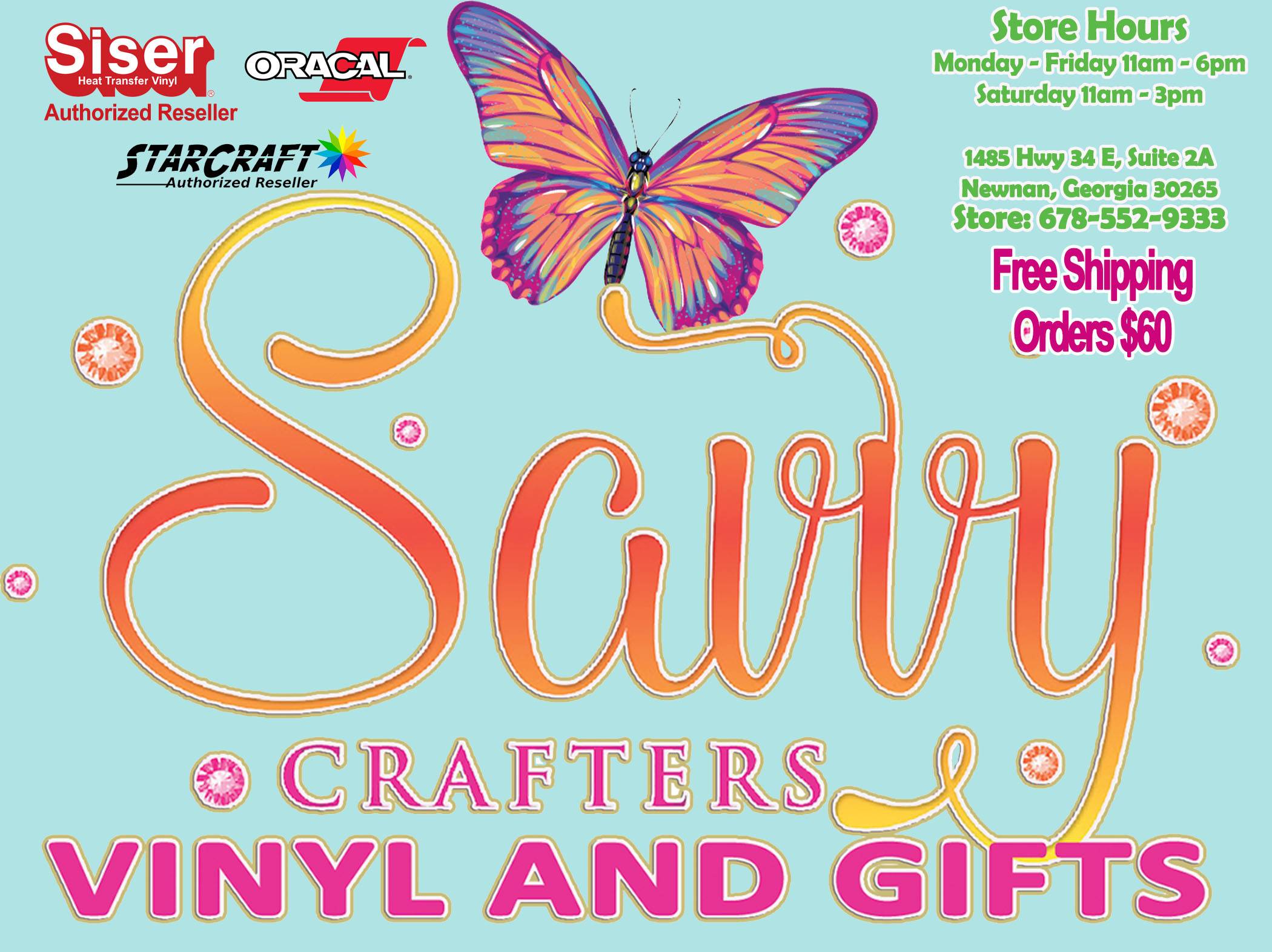 Savvy Crafters Vinyl and Gifts | 156 Bullsboro Dr, Newnan, GA 30263, United States | Phone: (678) 552-9333