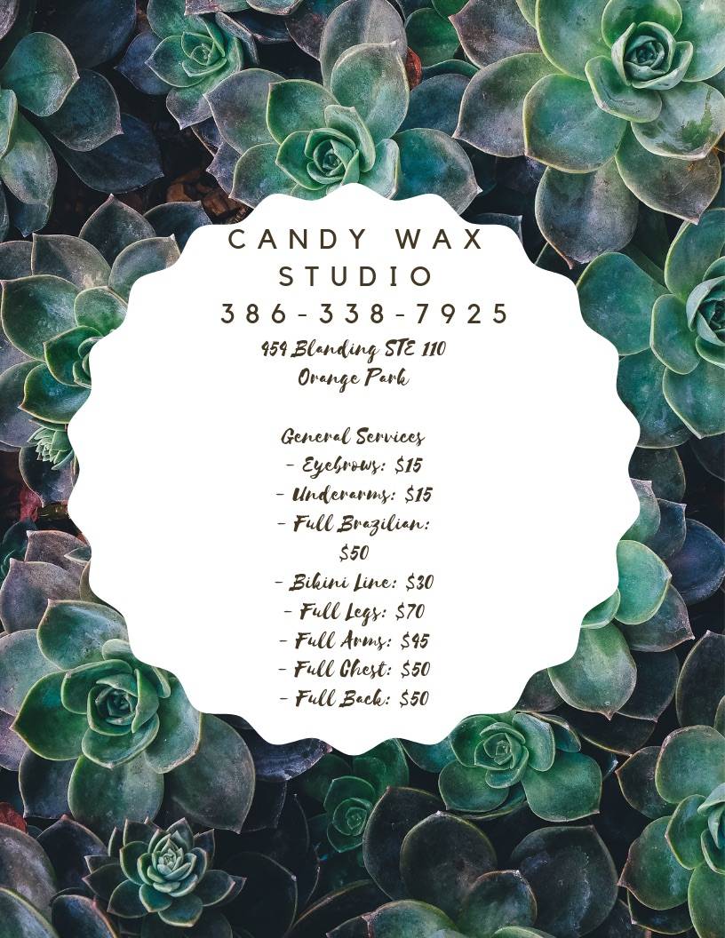 Candy Wax Studio LLC | 454 Blanding Blvd STE 110, Orange Park, FL 32073, USA | Phone: (904) 413-1130