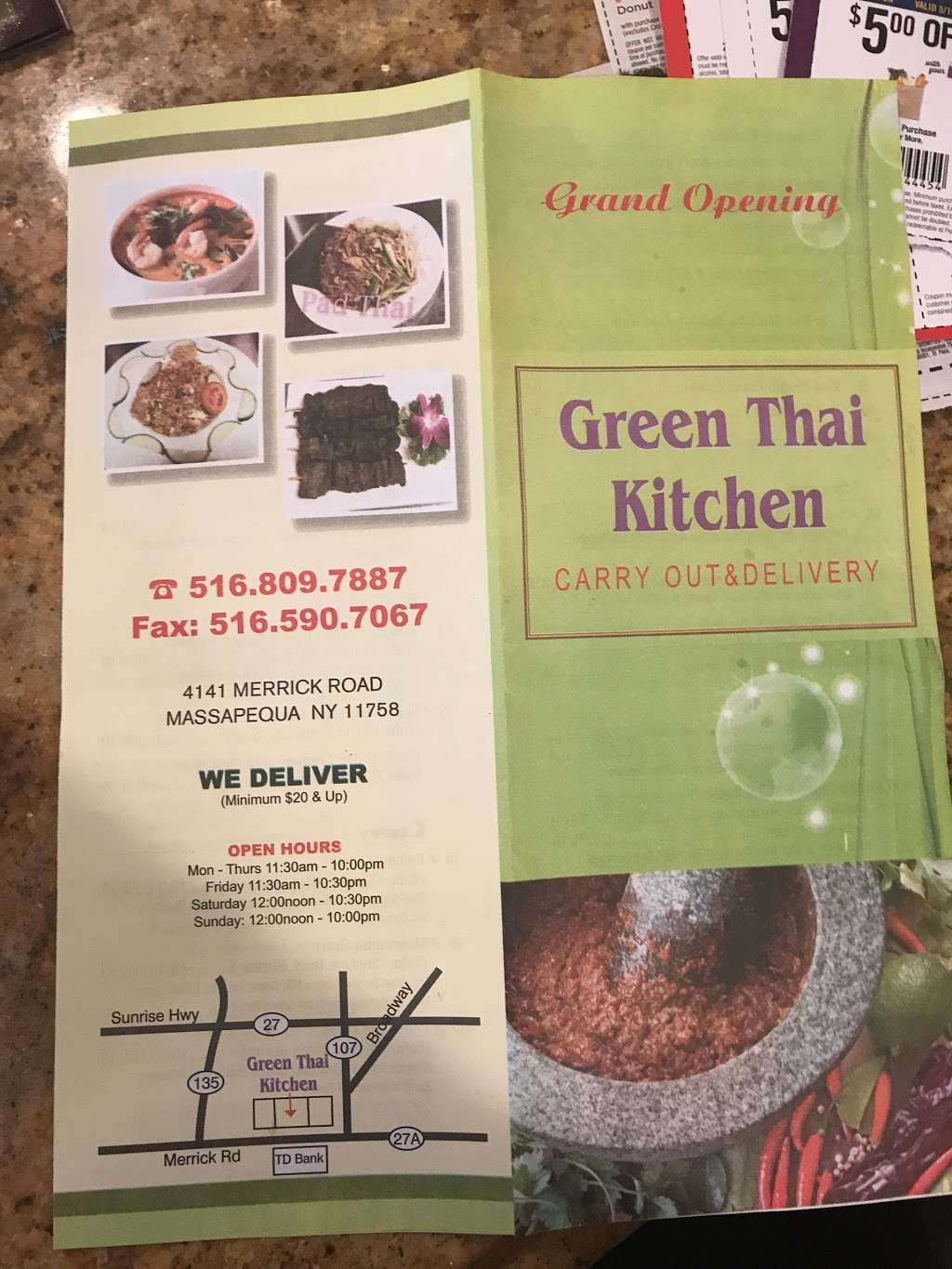 Green Thai Kitchen | 4141 Merrick Rd, Massapequa, NY 11758, USA | Phone: (516) 809-7887