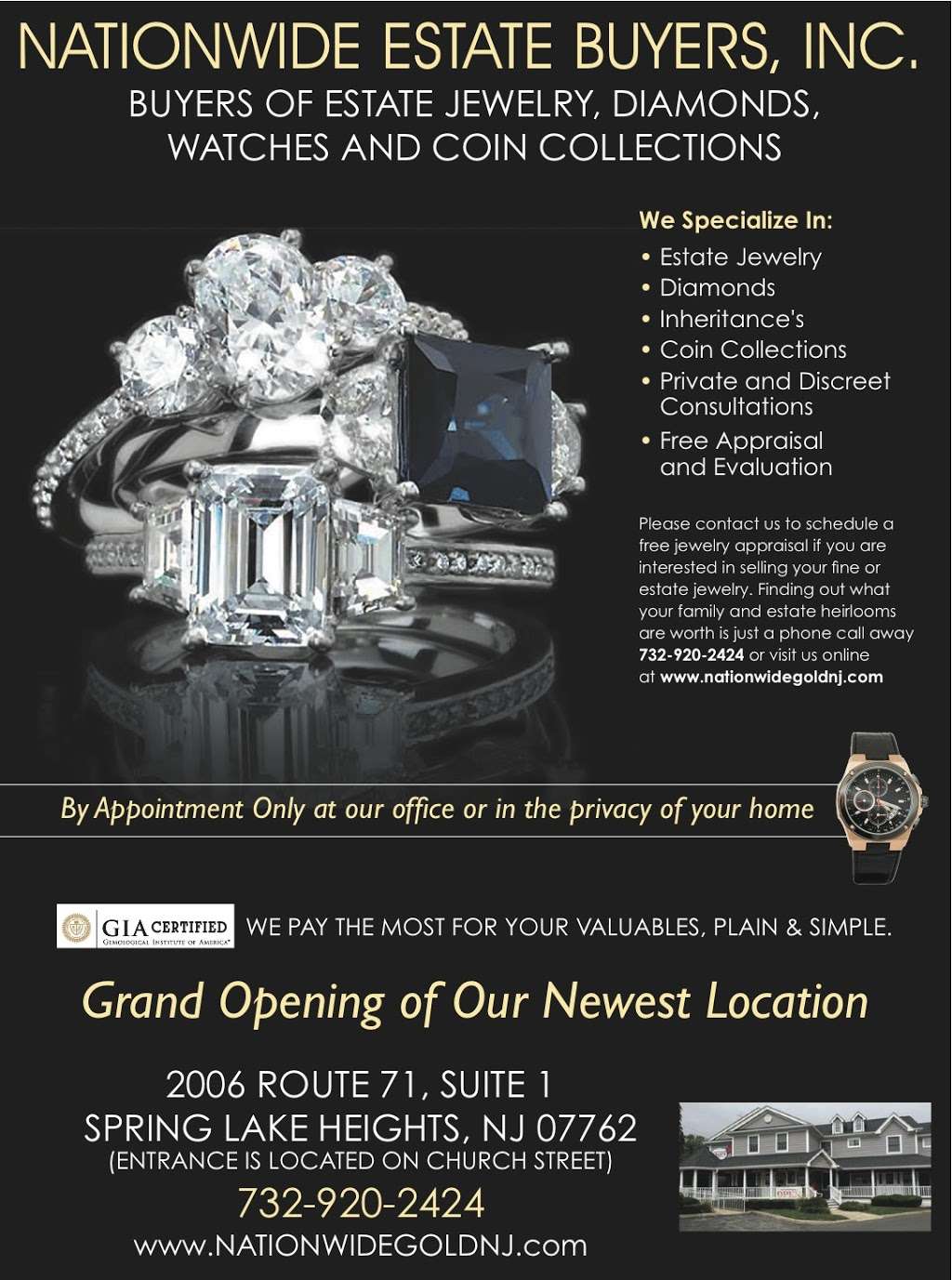 Nationwide Gold & Estate Buyers | 2006 NJ-71 #4z, Spring Lake, NJ 07762, USA | Phone: (732) 251-8600