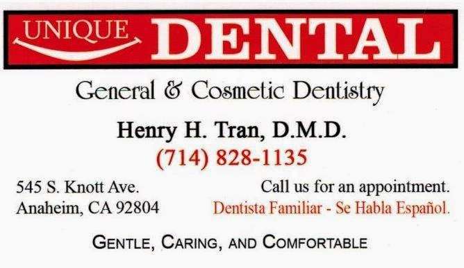 Unique Dental | 545 S Knott Ave, Anaheim, CA 92804, USA | Phone: (714) 828-1135