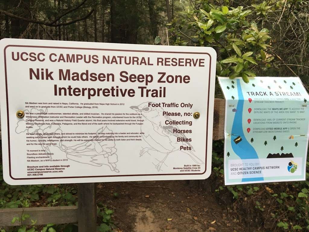 Seep Zone Interpretive Trail | 7487 Red Hill Rd, Santa Cruz, CA 95064, USA