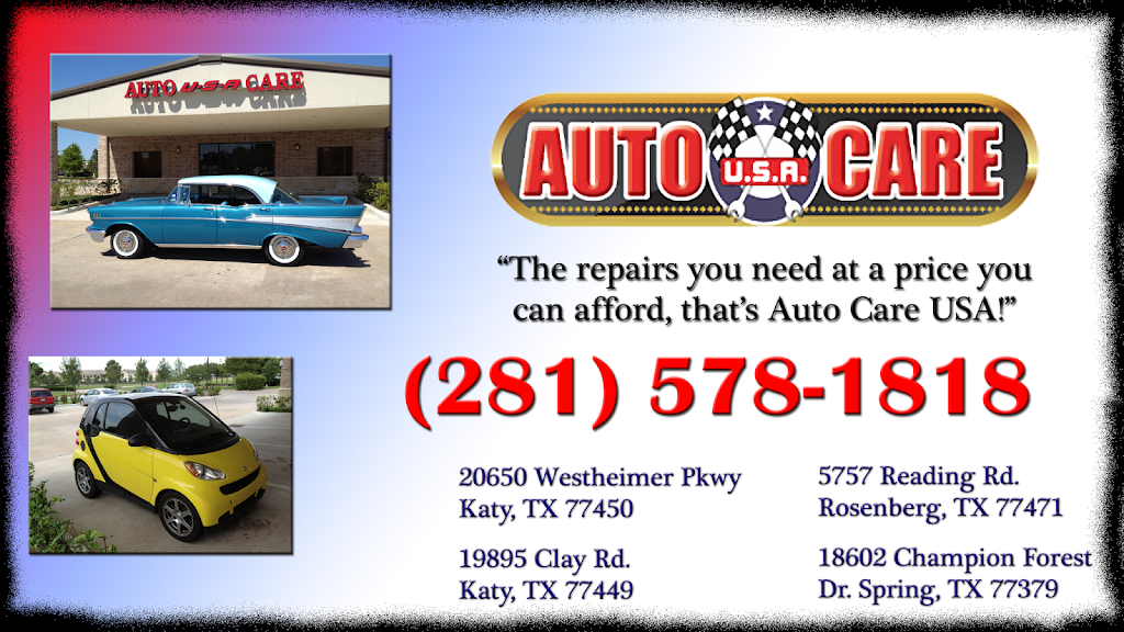 Auto Care USA | 20650 Westheimer Pkwy, Katy, TX 77450, USA | Phone: (281) 578-1818