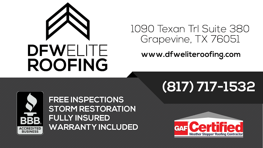 DFW Elite Roofing | 1090 Texan Trail Suite 380, Grapevine, TX 76051, USA | Phone: (817) 717-1532