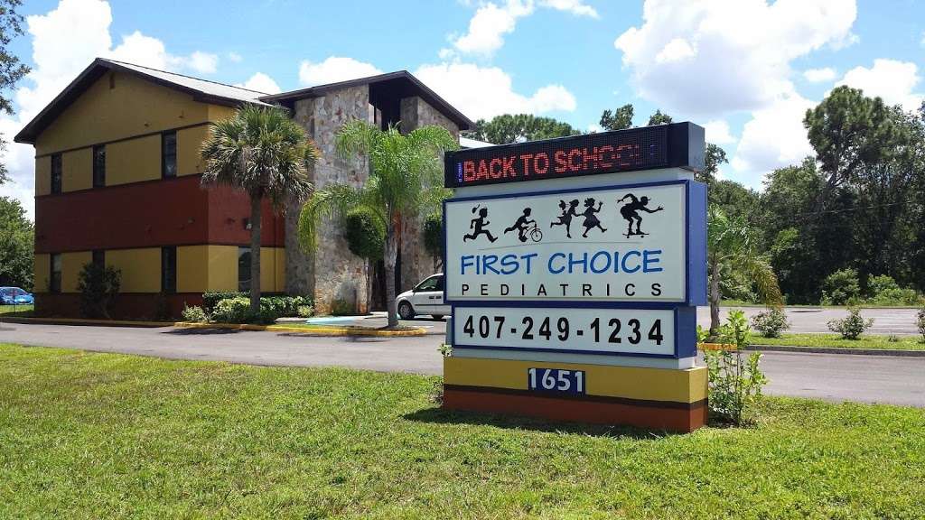 First Choice Pediatrics | 1651 N Semoran Blvd, Orlando, FL 32807 | Phone: (407) 249-1234