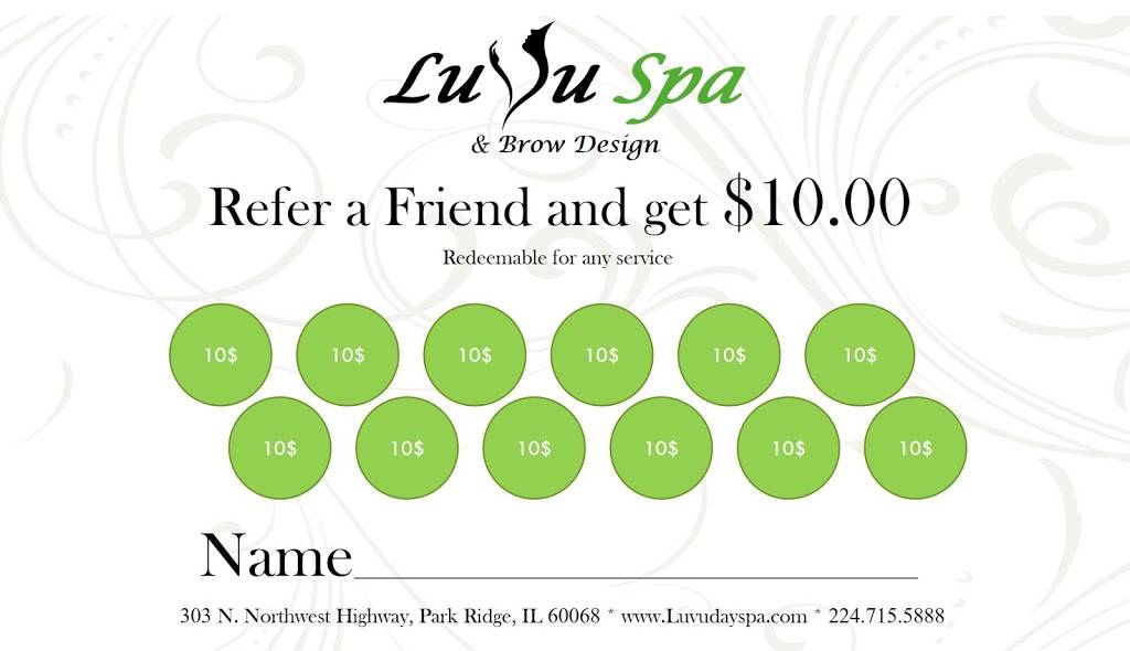 Luvu Spa & Brow Design | 303 N Northwest Hwy, Park Ridge, IL 60068, USA | Phone: (224) 715-5888