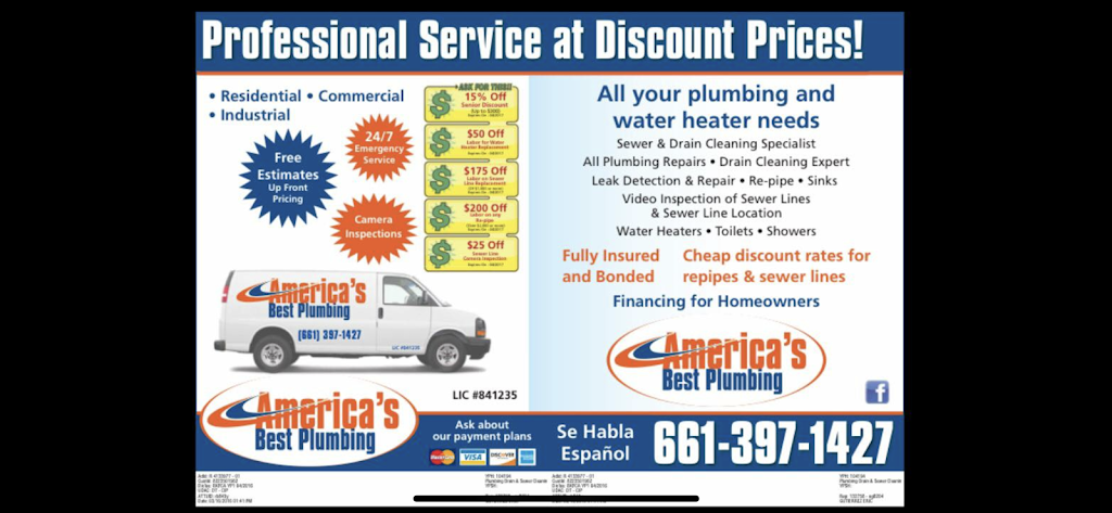 Americas Best Plumbing | 13801 Cardigan Ave, Bakersfield, CA 93314, USA | Phone: (661) 397-1427