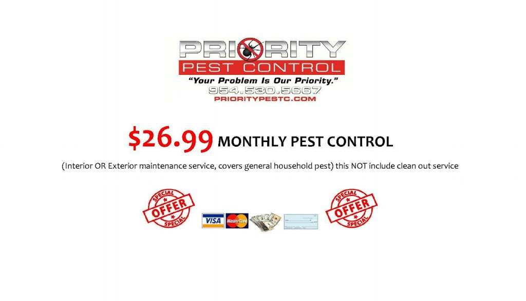 Priority Pest Control | 10871 NW 52nd St Suite 3, Sunrise, FL 33323 | Phone: (954) 530-5667