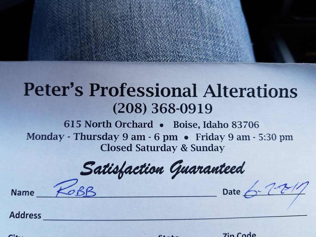 Peters Professional Alterations | 615 N Orchard St, Boise, ID 83706, USA | Phone: (208) 368-0919