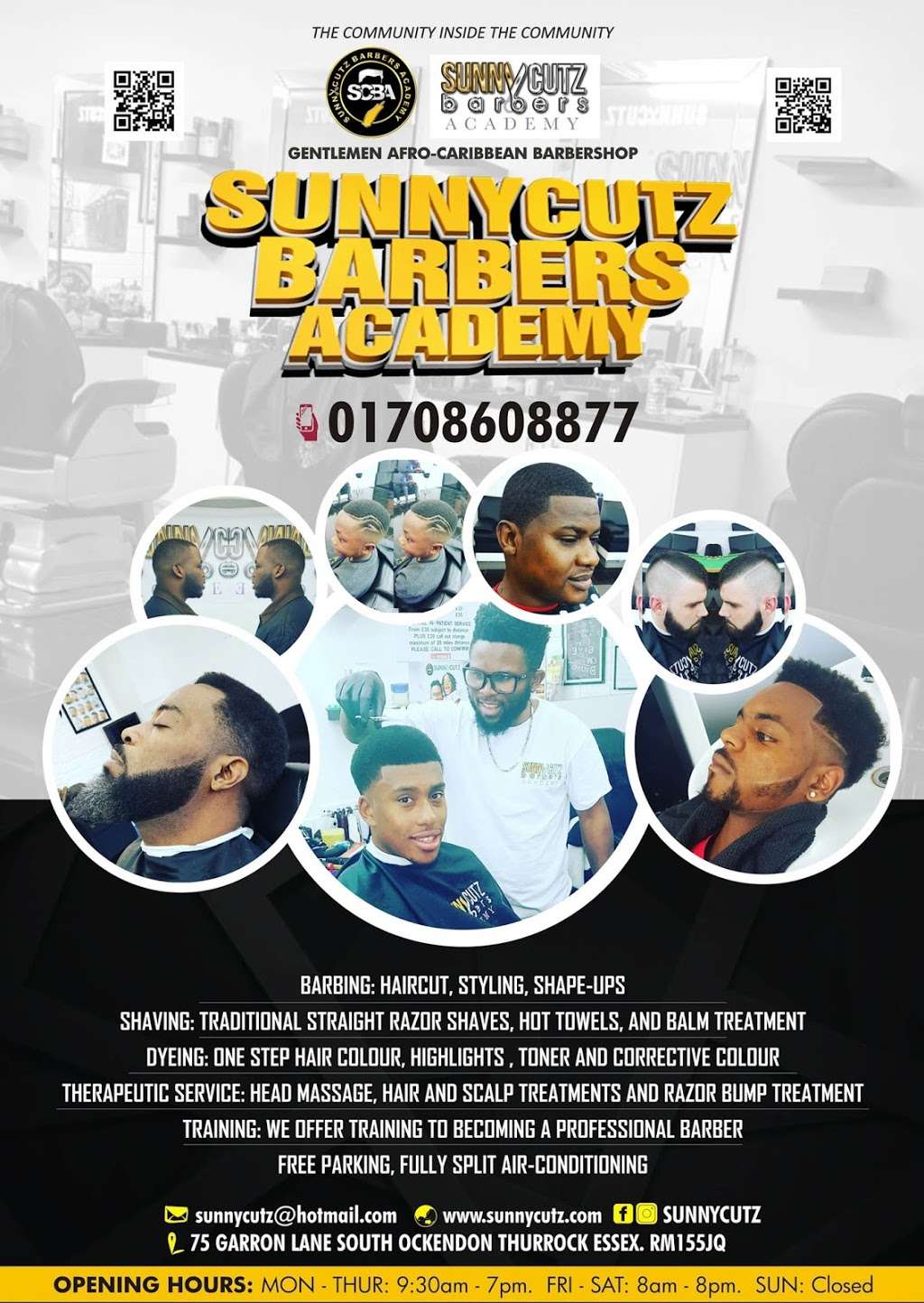 SUNNYCUTZ BARBERS ACADEMY | 75 Garron Ln, South Ockendon RM15 5JQ, UK | Phone: 01708 608877