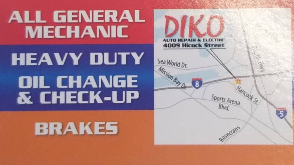 Diko Auto Repair | 4009 Hicock St, San Diego, CA 92110 | Phone: (619) 220-0007