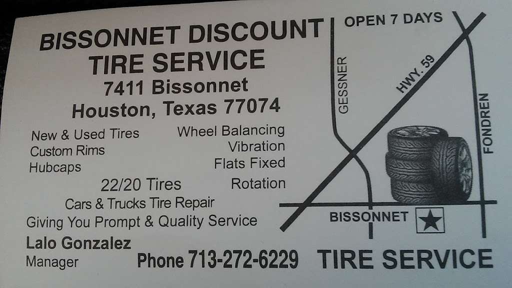 Bissonnet Discount Tires | 7411 Bissonnet St, Houston, TX 77074, USA | Phone: (713) 272-6229