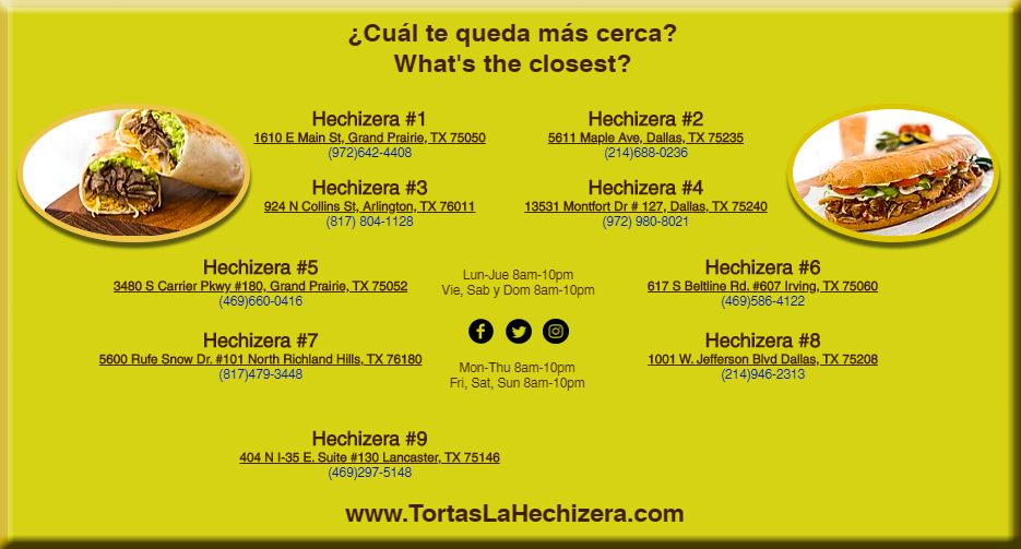 LA HECHIZERA TORTAS | 404 N I-35 E. Suite #130, Lancaster, TX 75146, USA | Phone: (469) 297-5148