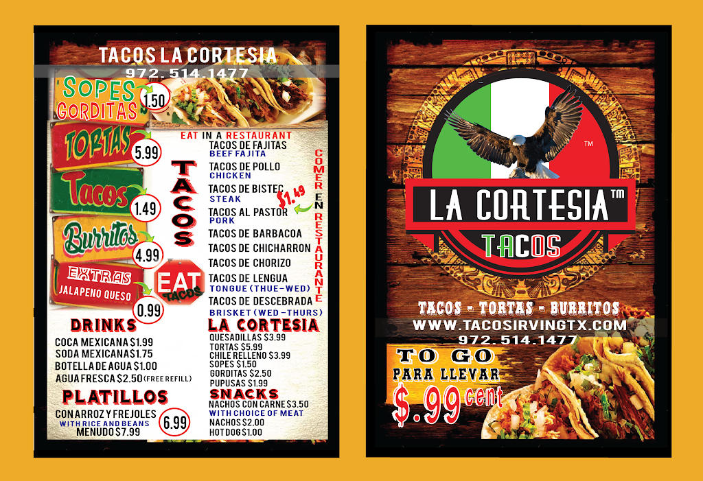 Tacos La Cortesia | 103 E 6th St, Irving, TX 75060, USA | Phone: (972) 514-1477