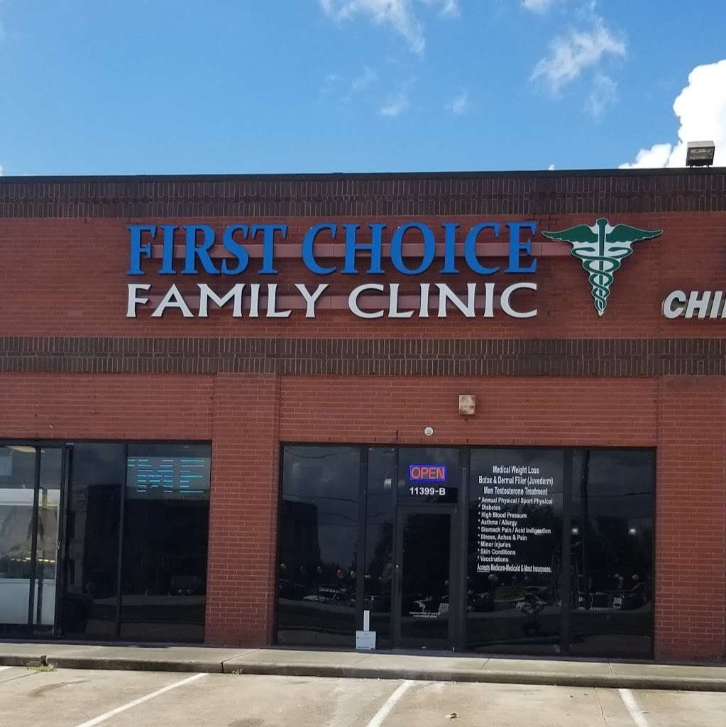 First Choice Family Clinic | 11399 Veterans Memorial Dr ste b, Houston, TX 77067 | Phone: (832) 953-3232