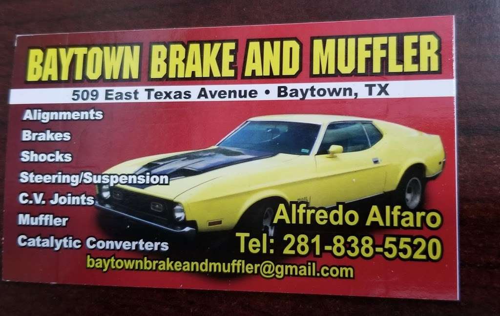 Baytown Brake And Muffler . alignments, steering/suspension, | 509 E Texas Ave, Baytown, TX 77520, USA | Phone: (281) 838-5520