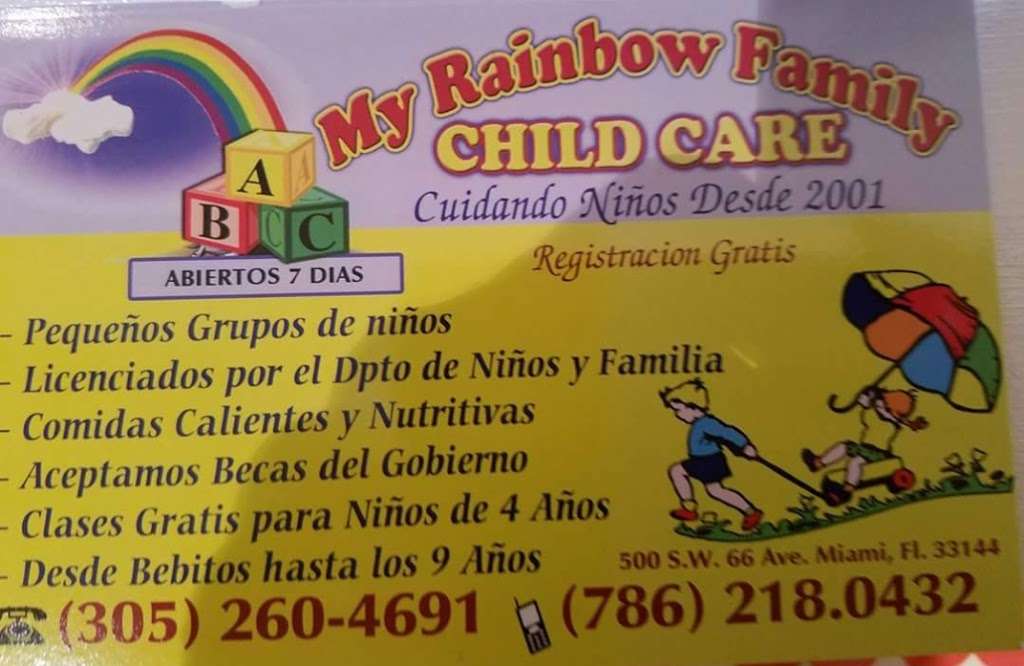 My Rainbow Child CARE INC | 500 SW 66th Ave, Miami, FL 33144, USA | Phone: (786) 218-0432