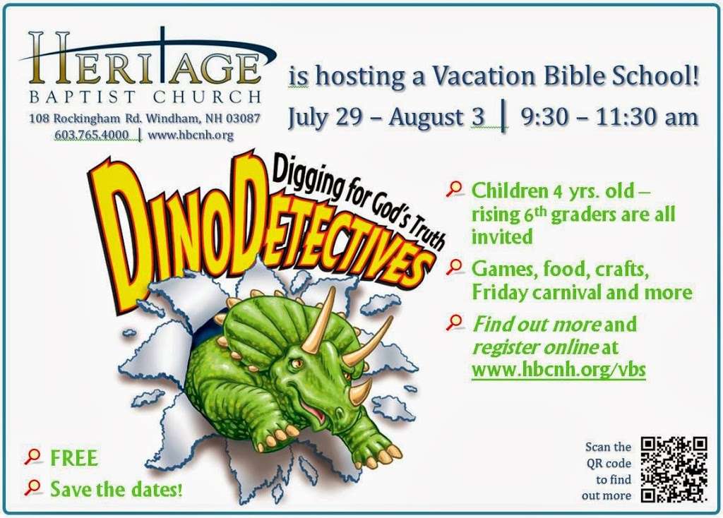 Heritage Baptist Church | 108 Rockingham Rd, Windham, NH 03087, USA | Phone: (603) 475-7022