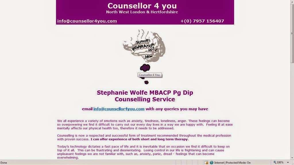 counsellor4you/Stephanie Wolfe | 55 Northumberland Rd, New Barnet, Barnet EN5 1EB, UK | Phone: 07957 156407