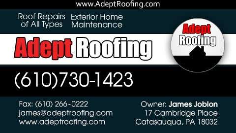 Adept Roofing | 17 Cambridge Pl, Catasauqua, PA 18032, USA | Phone: (610) 730-1423