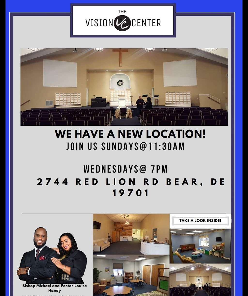 Vision Driven Kingdom Ministries "THE VISION CENTER" | 2744 Red Lion Rd, Bear, DE 19701, USA | Phone: (302) 367-2234