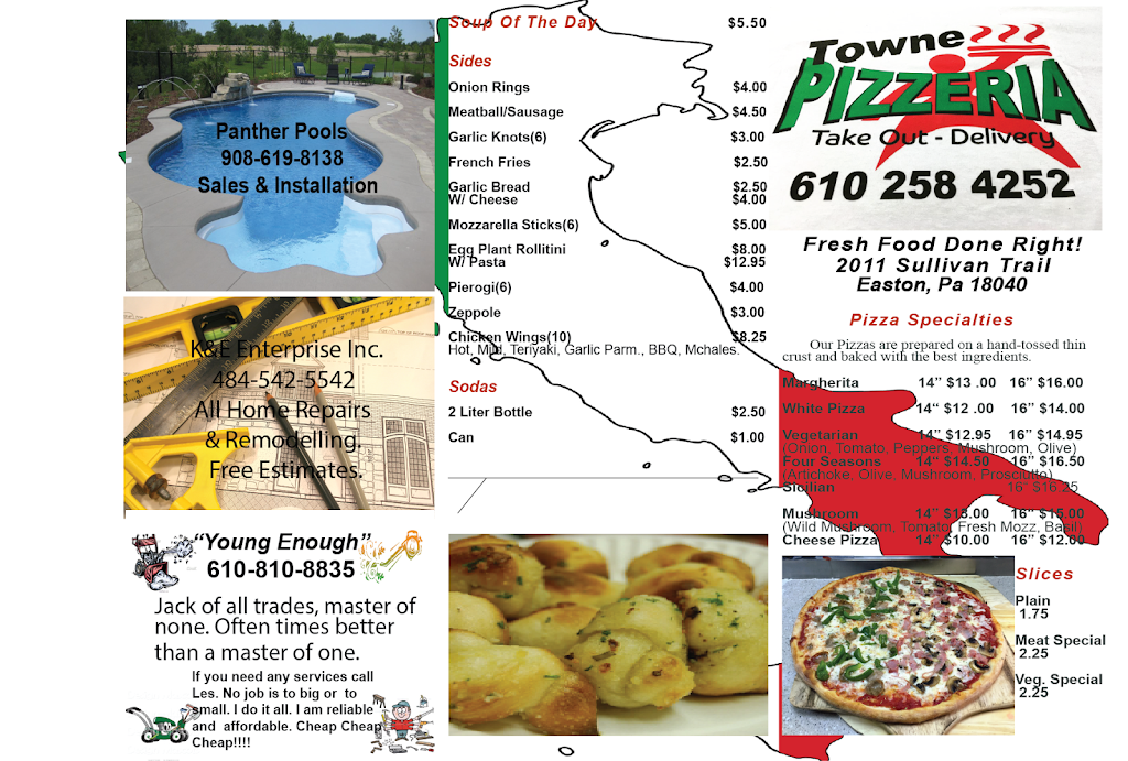 Towne Pizzeria | 2011 Sullivan Trail, Easton, PA 18040 | Phone: (610) 258-4252