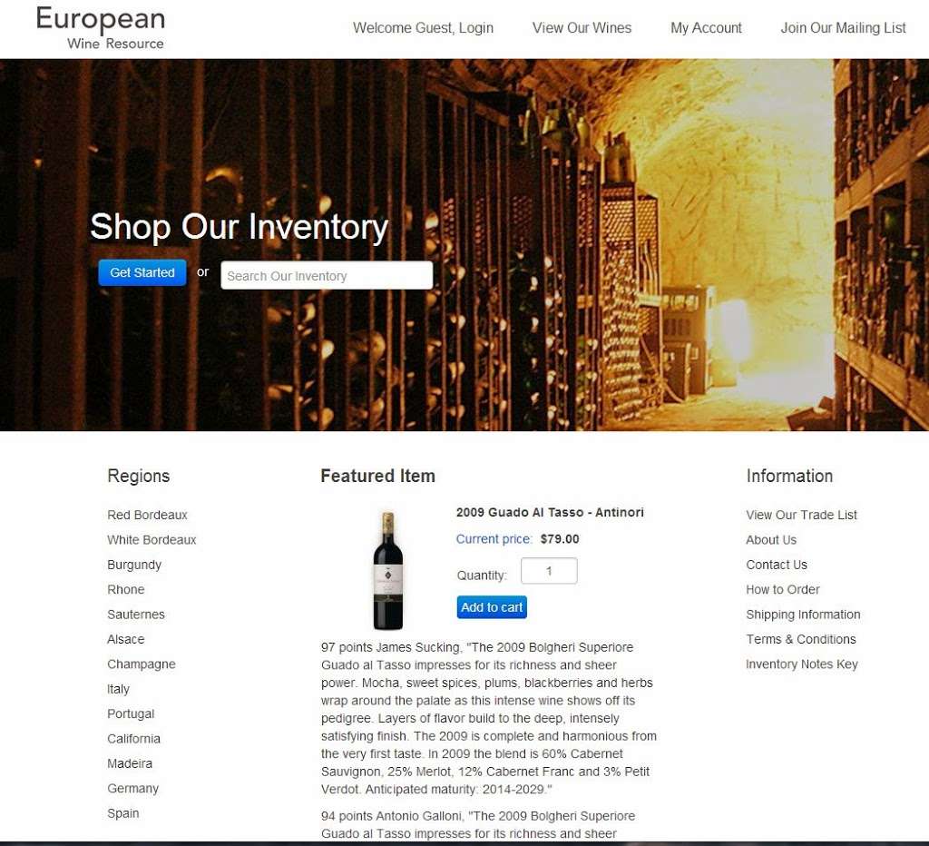 European Wine Resource | 2258 Central St Suite 7, Richmond, CA 94801 | Phone: (510) 234-3876