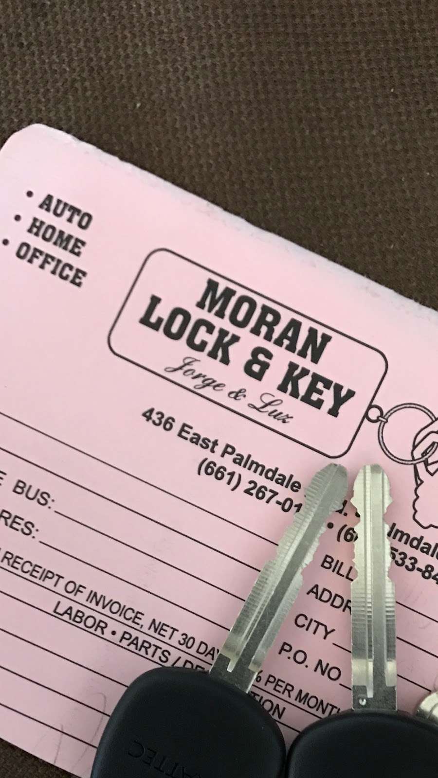 Moran Lock & Key | 436 E Palmdale Blvd, Palmdale, CA 93550, United States | Phone: (661) 267-0170