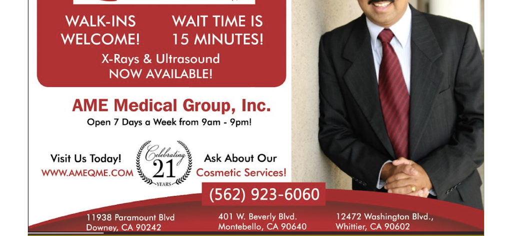 Urgent Care II - AME Medical Group | 15141 Whittier Blvd Suite 120, Whittier, CA 90603, USA | Phone: (562) 261-5944
