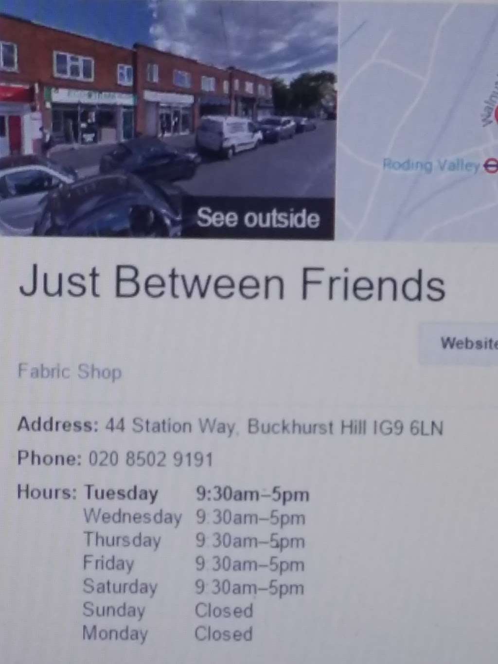 Just Between Friends | 44 Station Way, Buckhurst Hill IG9 6LN, UK | Phone: 020 8502 9191