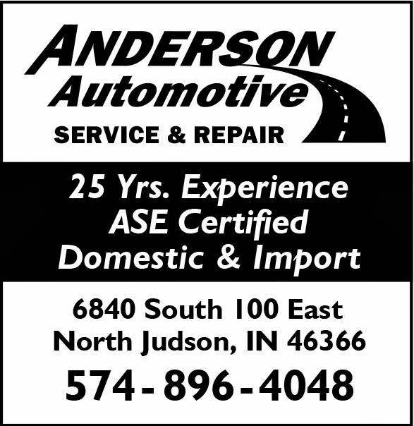 Anderson Automotive | 6840 S 100 E, North Judson, IN 46366, USA | Phone: (574) 896-4048