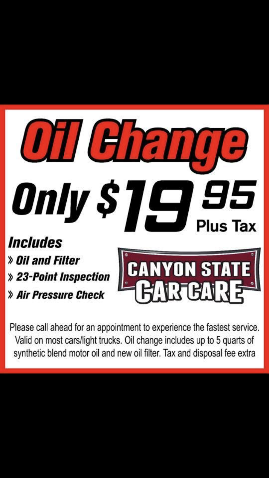 Canyon State Car Care | 11725 NW Grand Ave, El Mirage, AZ 85335, USA | Phone: (623) 931-8078