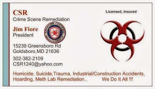 Crime and Trauma Scene Remediation LLC | 15239 Greensboro Rd, Goldsboro, MD 21636, USA | Phone: (302) 382-2109