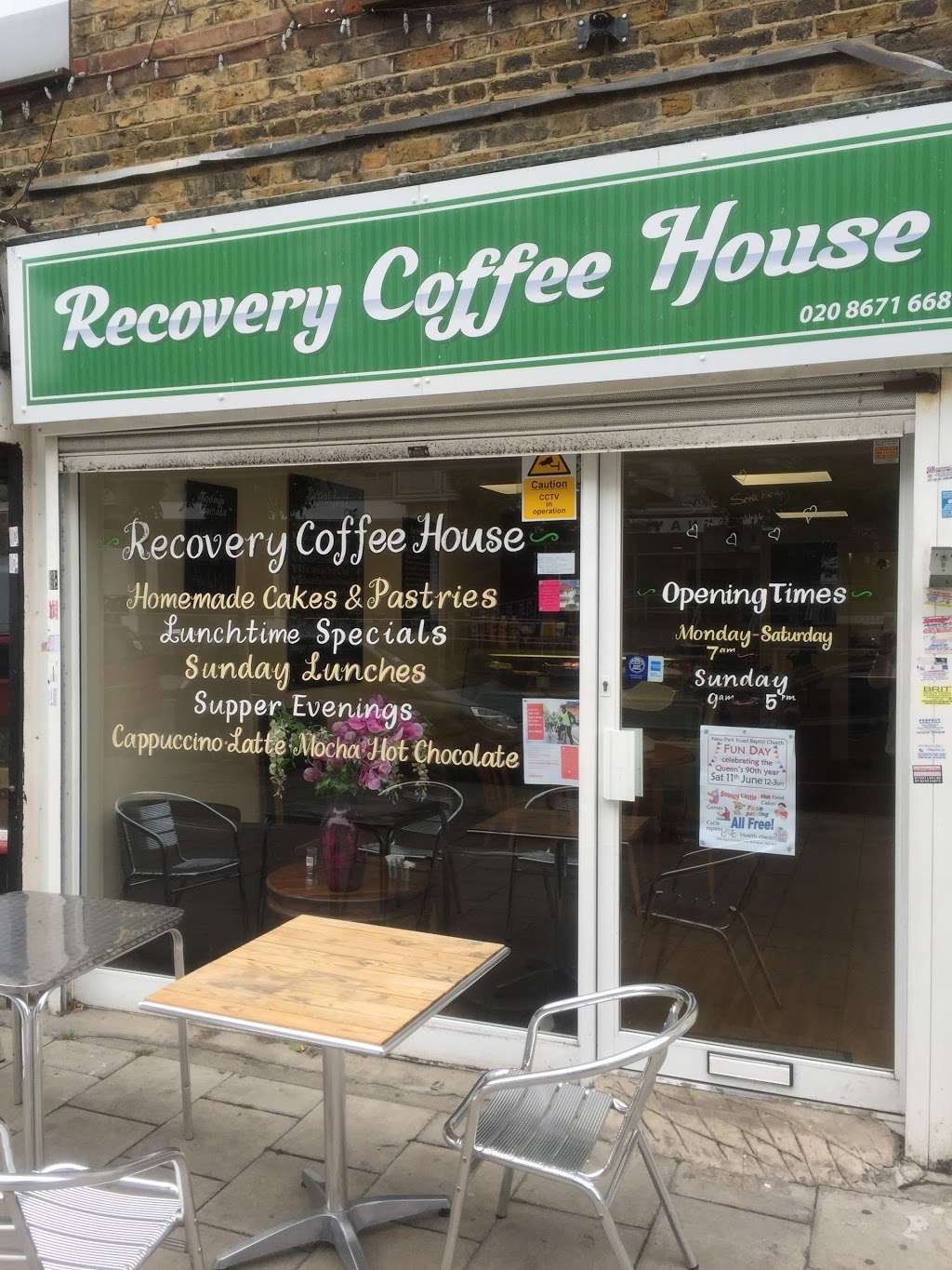 Recovery Coffee House | 26 New Park Rd, London SW2 4UN, UK | Phone: 020 8671 6681