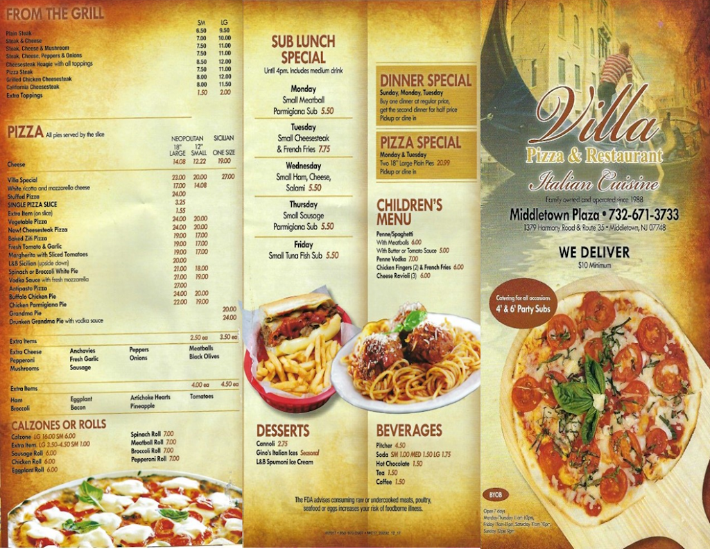 Villa Pizza | 1379 NJ-35, Middletown, NJ 07748 | Phone: (732) 671-3733