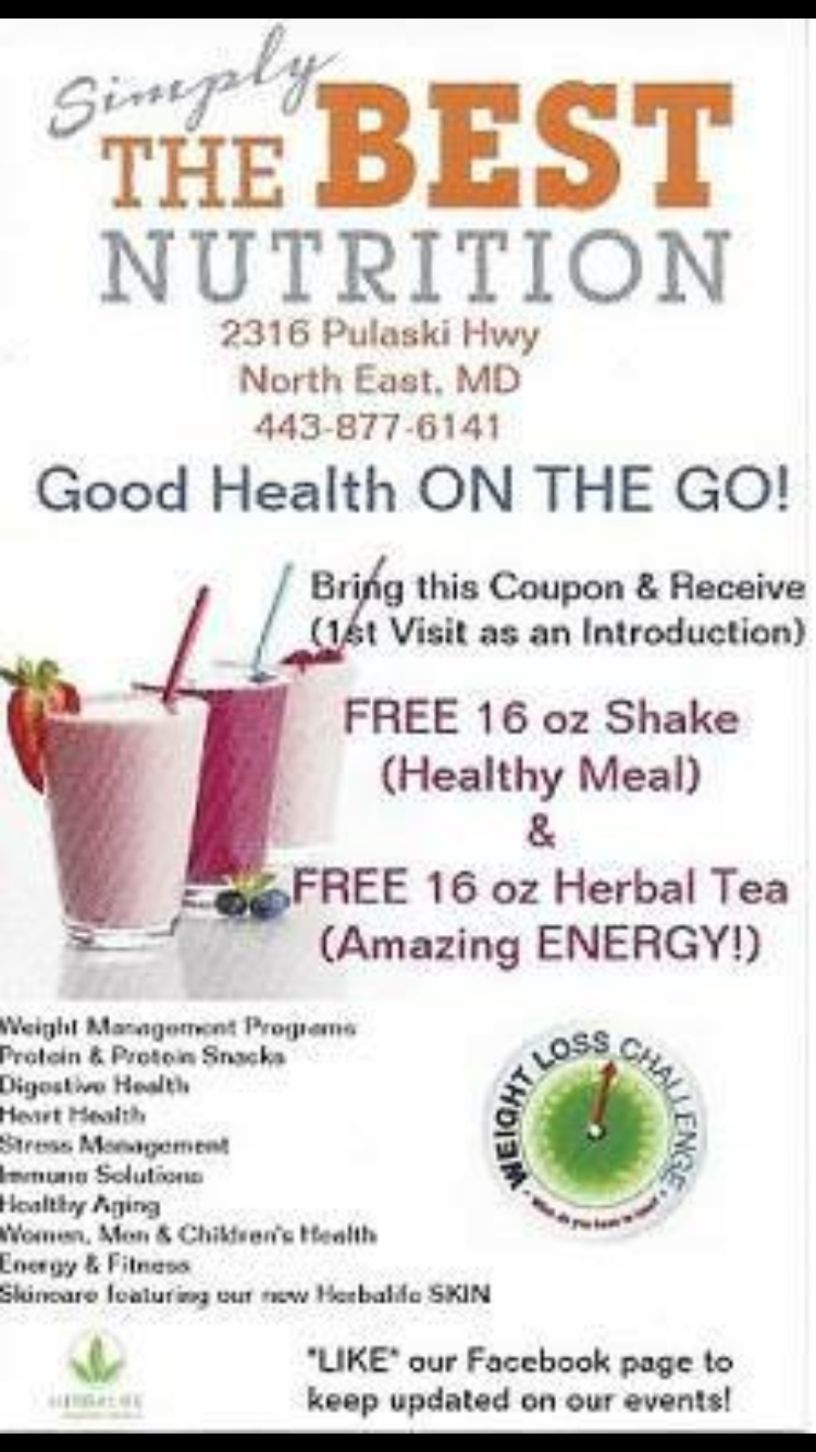 Simply the Best Nutrition Herbalife Club | 2316 Pulaski Hwy Ste C, North East, MD 21901, USA | Phone: (443) 877-6141