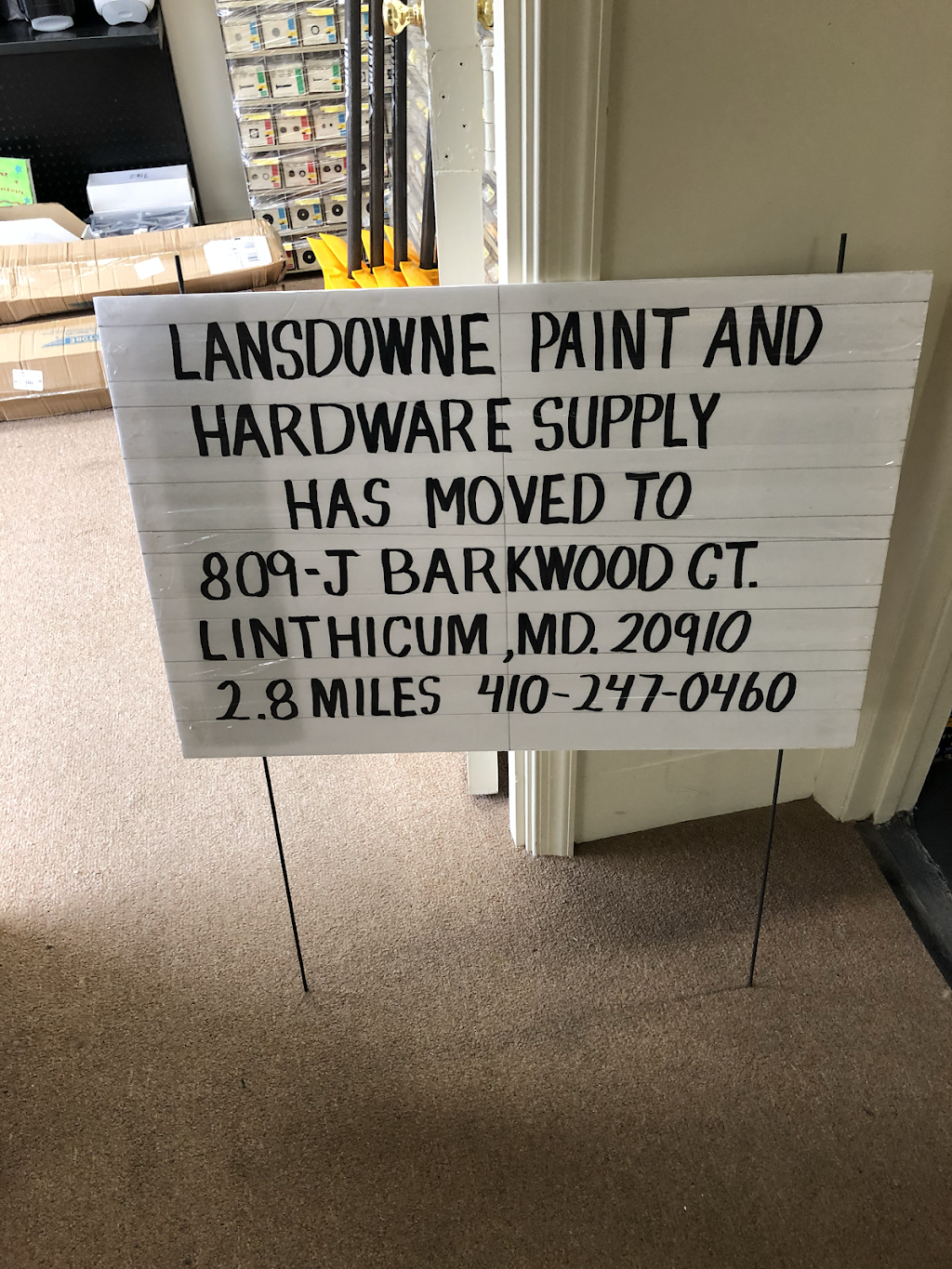 Lansdowne Paint & Hardware | 809 J Barkwood Ct, Linthicum Heights, MD 21090, USA | Phone: (410) 247-0460