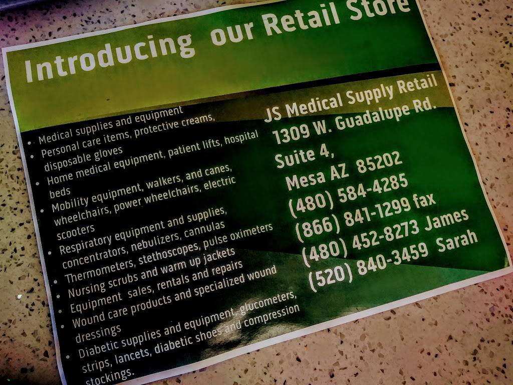 JS Medical Supply Store | 1309 W Guadalupe Rd Suite 4, Mesa, AZ 85202, USA | Phone: (480) 452-8273