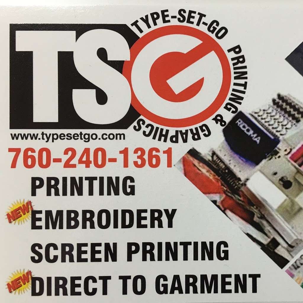 Type-Set-Go Printing & Graphics | 22749 Outer Hwy 18 S B1, Apple Valley, CA 92307, USA | Phone: (760) 240-1361